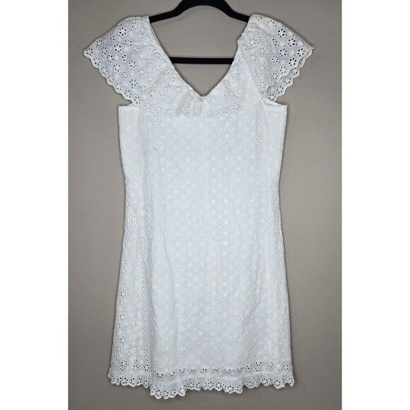Hatley Dresses & Skirts - NWT Womens Hatley Eyelet Lace Shift Sundress White Size XS Knee Length MSRP $99